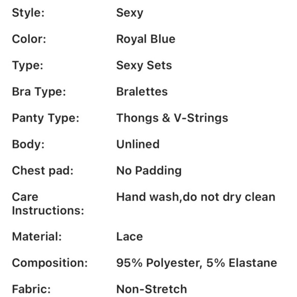 Royal Blue Lace Transparent Cut-Out Lingerie Set - Picture 6 of 6